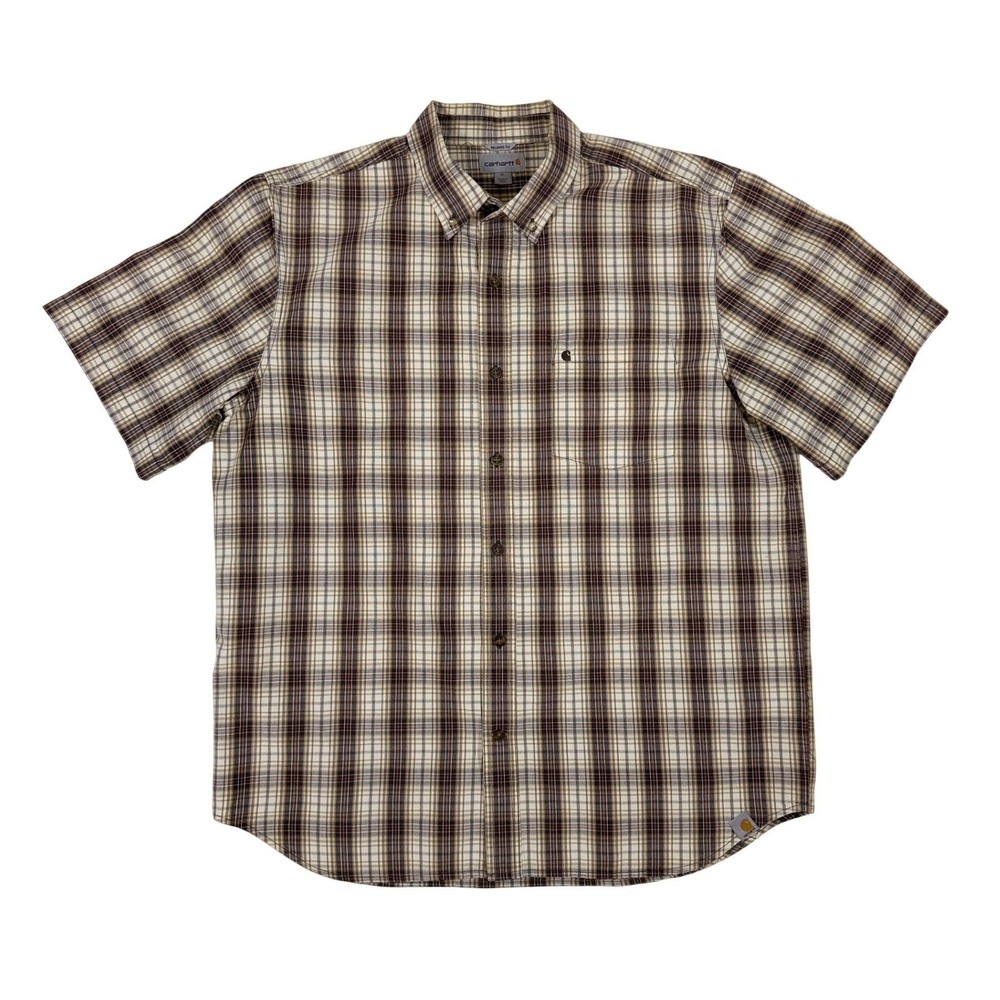 Carhartt Relaxed Fit Plaid Button Front Shirt‎ XL Workwear